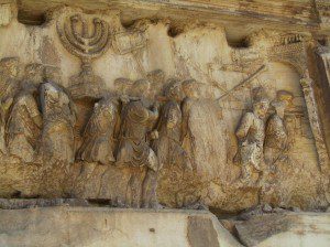 relief inside the Arch of Titus in Rome, commemorating the sacking of Jerusalem in 70 CE