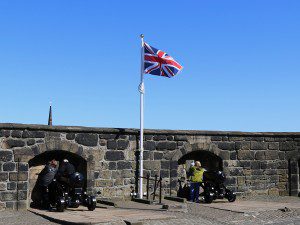 the UK flag flies over Edinburgh Castle - for now