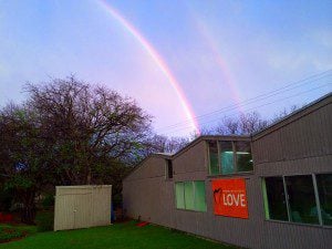 rainbow and banner