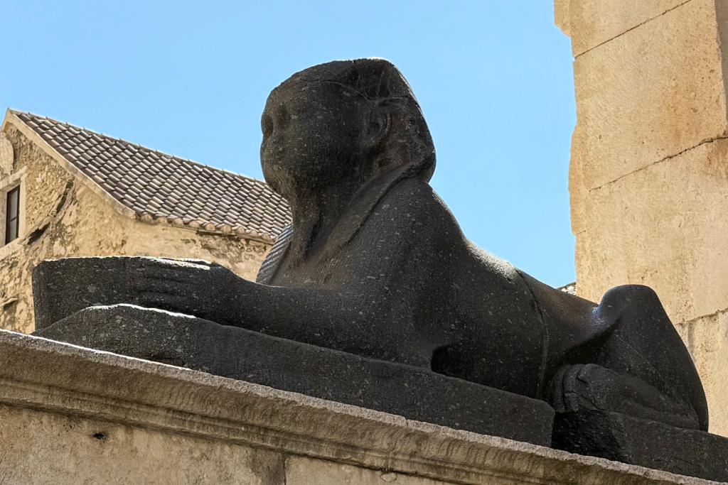 A 3500 year old sphinx at the Palace of Diocletian in Split, Croatia. Photo by John Beckett.