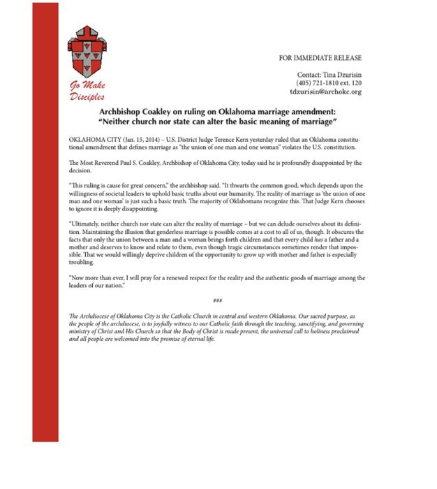 Coakley statement ok marriage decision
