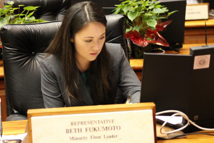 Rep Beth Fukumoto, in Chamber. Photo Source: File Photo, Hawaii Legislature