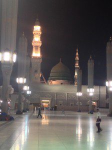 Mosque of Prophet Mohammed in Madinah Posted on Facebook on 9 June 2015 on The Khan Playground with the text: “For all the lovers...for all the women longing to greet our Master of everlasting beauty, grace and justice through the main entrance.. "Ya Nabi Salaam Alayka" 