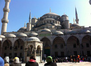 Photo of the closest space to my Algerian mosques' yards experience; the Blue Mosque, Turkey/ Nadia Bousmina