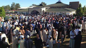 Rooty Hill Mosque  is predominantly a Pakistani based masjid.  Here you can see how men have dominated the entrance way on Eid making it difficult for women to enter and exit the masjid even via the side entrance. 