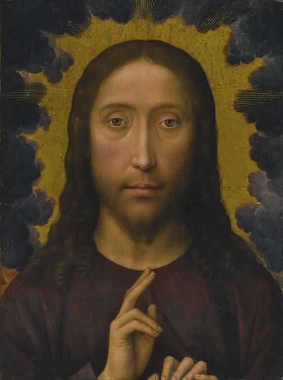 "Christ Blessing", Hans Memling, via Wikimedia Commons