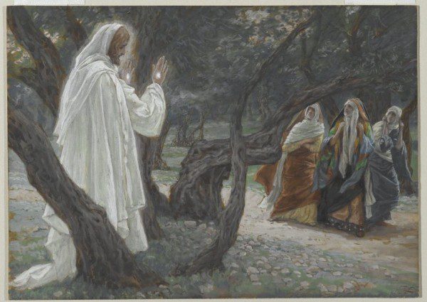 "Jesus Appears to The Holy Women", James Tissot, via Wikimedia Commons