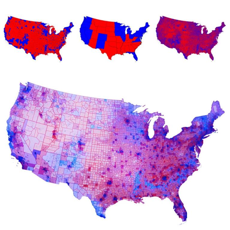 us electoral population density map 2016