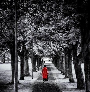 walking red
