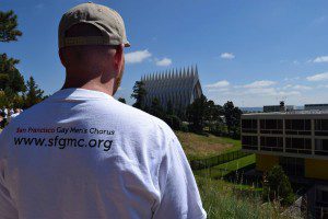 An SFGMC member takes in the US Air Force Academy Cadet Chapel