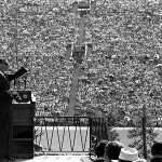 Evangelist Billy Graham preaches one Sunday to more than 40,000 worshipers at the Los Angeles Memorial Coliseum. (UCLA