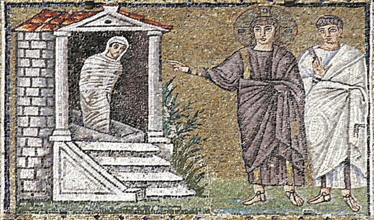The raising of Lazarus, Ravenna, 5-6th century (mosaic)