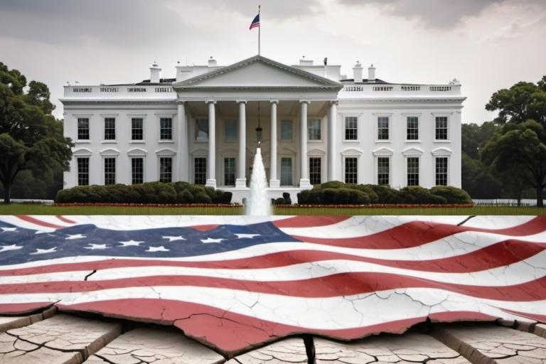 American Flag and the Whitehouse