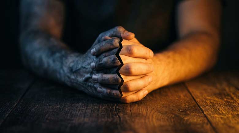 Clasped hands