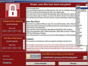 Screenshot of ransomware attack