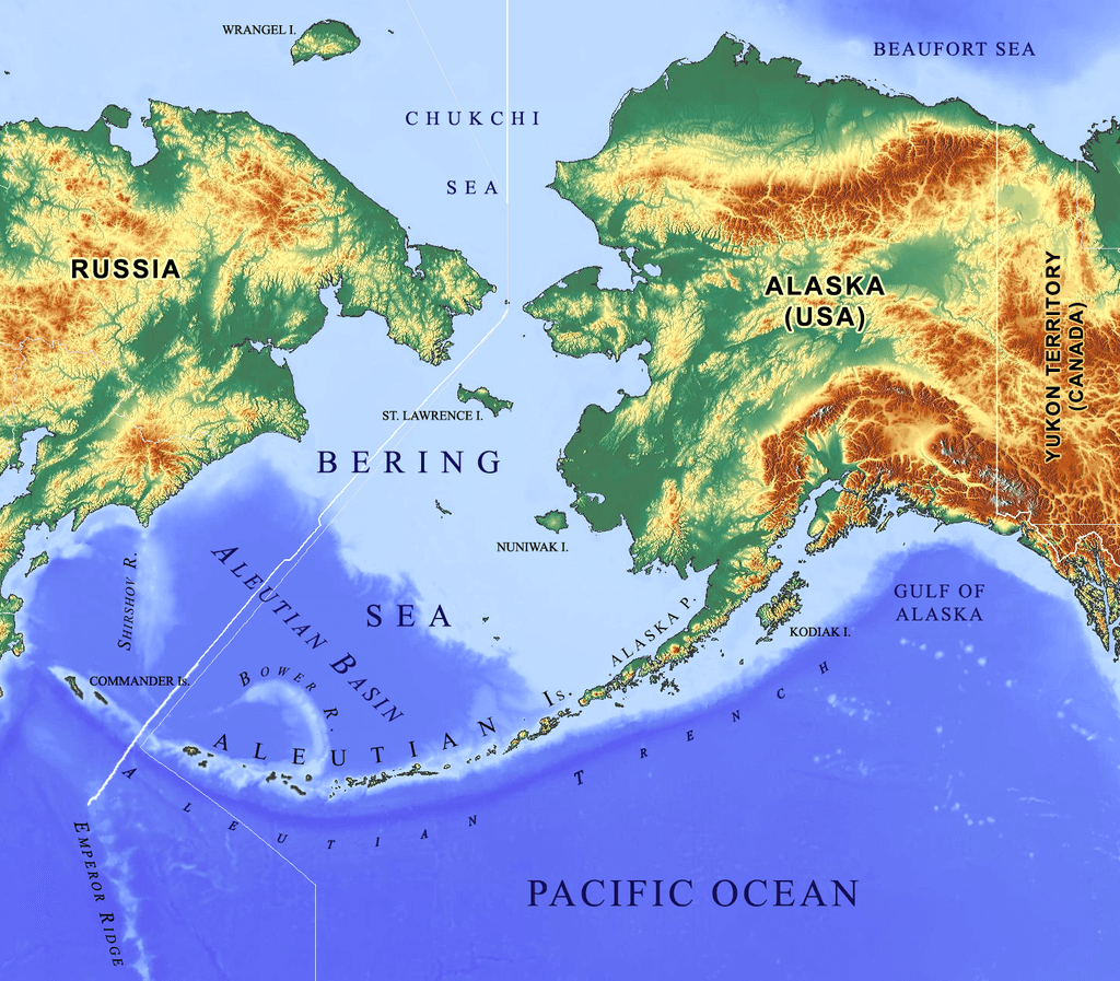 Bering Sea Aleutian Is Alaska Map 