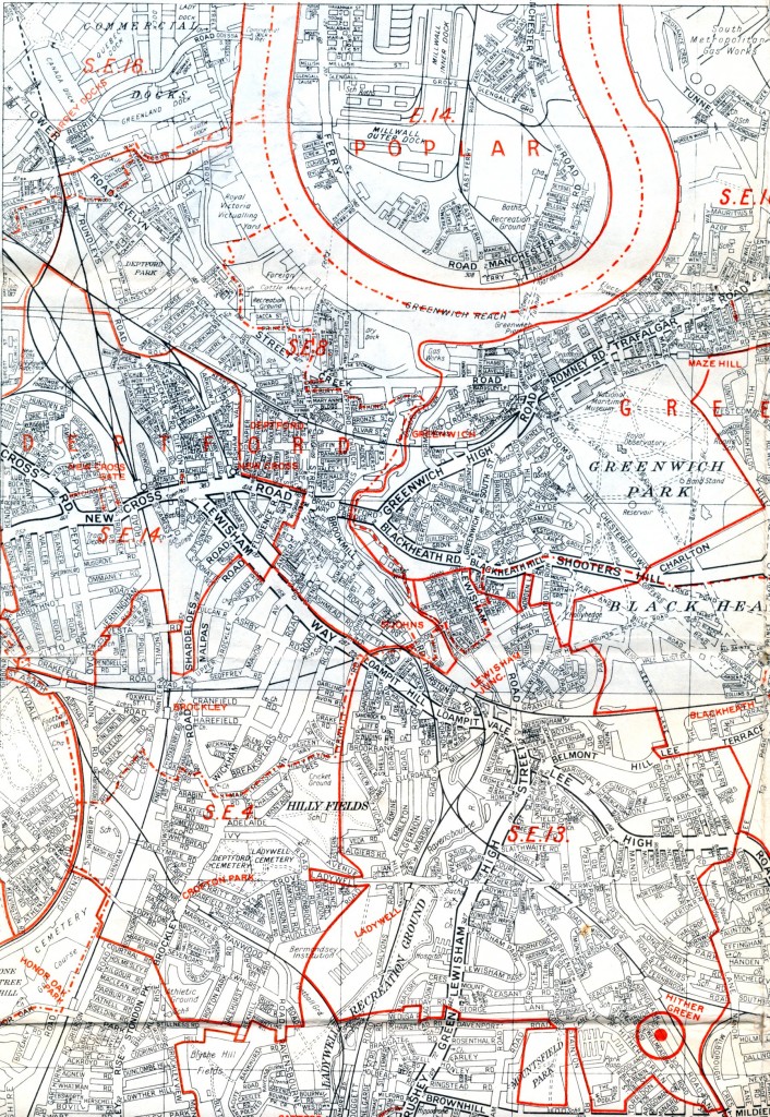 Map of Poplar, Lewisham and Ladywell in the year of my birth