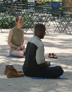 Meditating in Madison Square Park