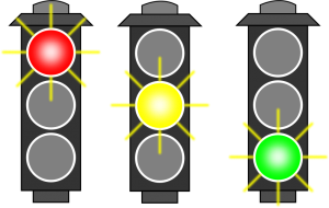 Traffic lights. Clip art by algotruneman. Public domain.