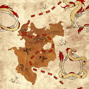 Map with Dragons (courtesy of Shutterstock.com)