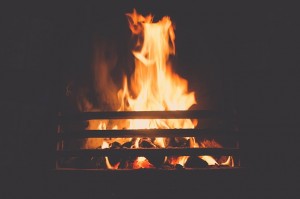 The hearth fire: a universal symbol of warmth.