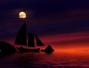 Boat at night, by Oregongal, CC0 Public Domain