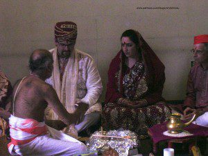 white hindu married in vedic ceremony