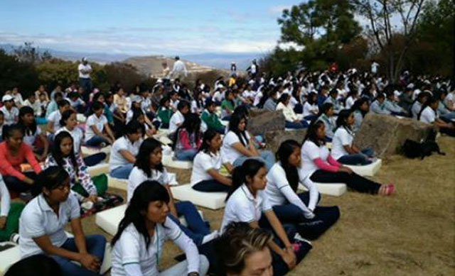 Students Meditate for World Peace