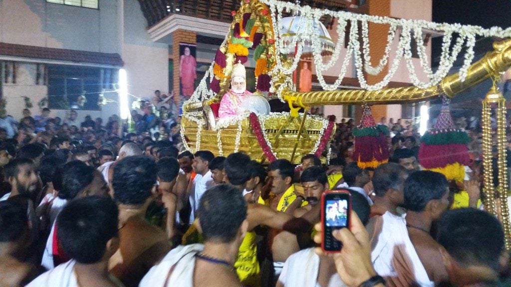 ShriBharati Tirtha on pallanquin