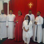 Anitha along with the bishop and clergy