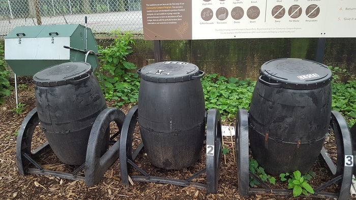 Compost bins waiting to be filled