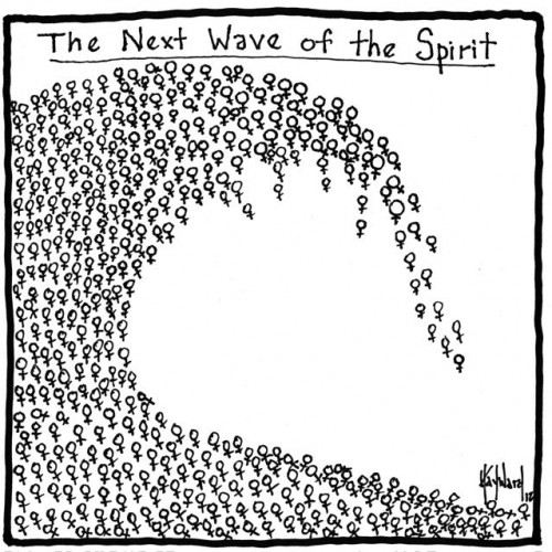 female flood the next wave of the spirit cartoon drawing by nakedpastor david hayward