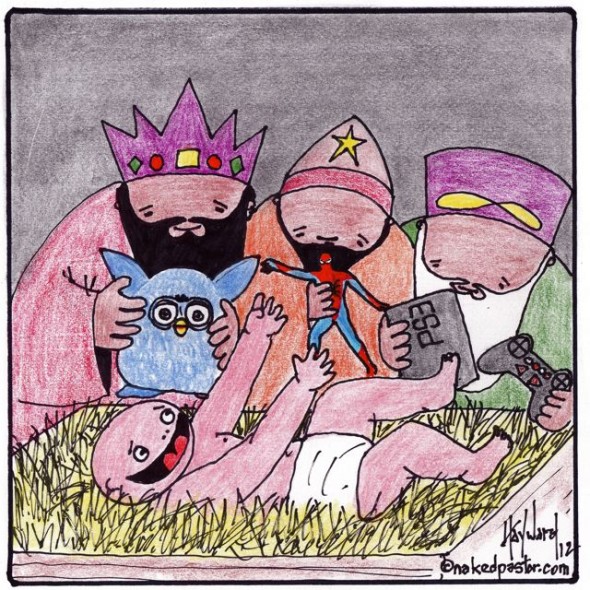 toying with baby jesus cartoon by nakedpastor david hayward