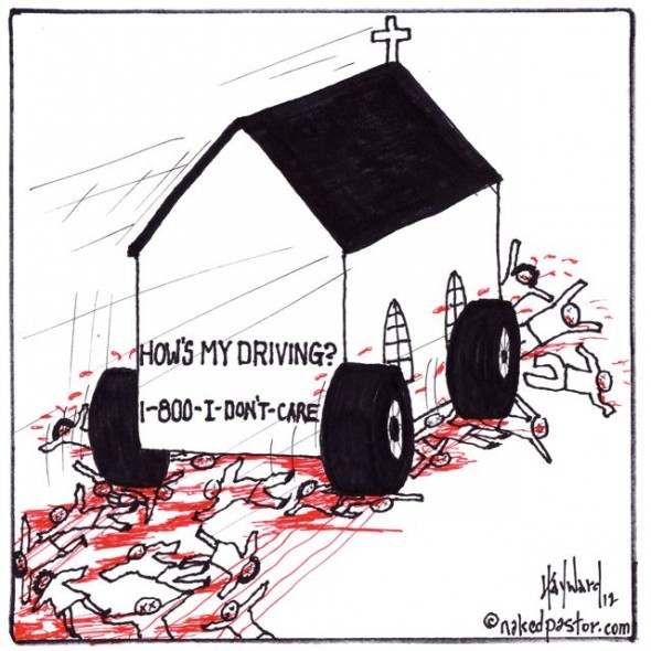 church driving skills cartoon by nakedpastor david hayward