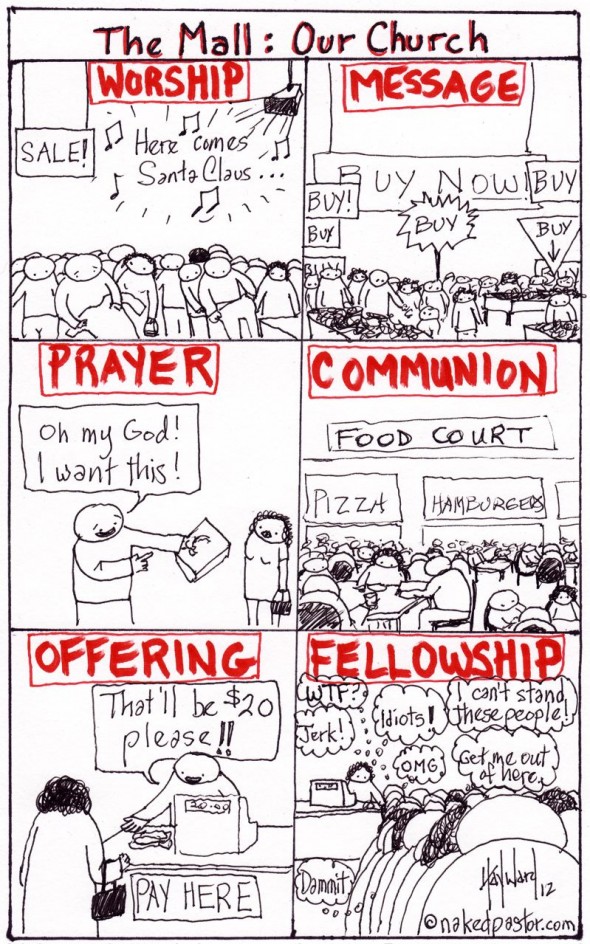 the mall our church cartoon by nakedpastor david hayward