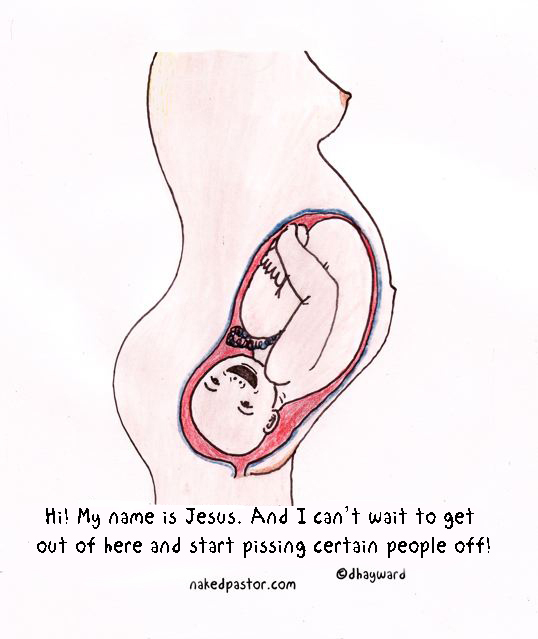 baby jesus can't wait cartoon by nakedpastor david hayward