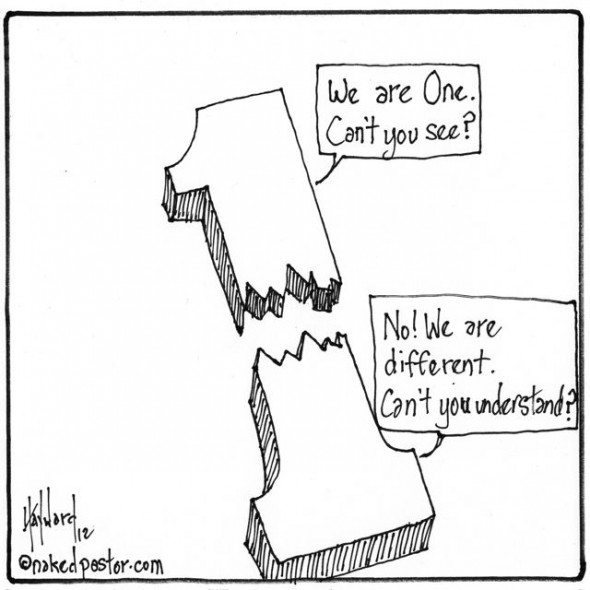we are one cartoon by nakedpastor david hayward