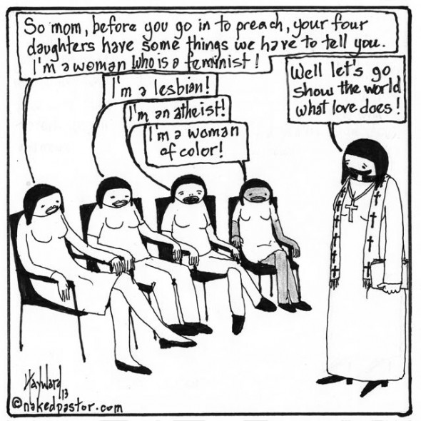 remarkable family of women cartoon by nakedpastor david hayward