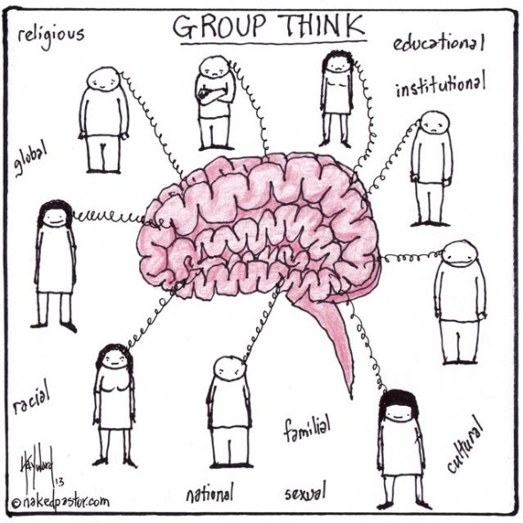 group think cartoon by nakedpastor david hayward