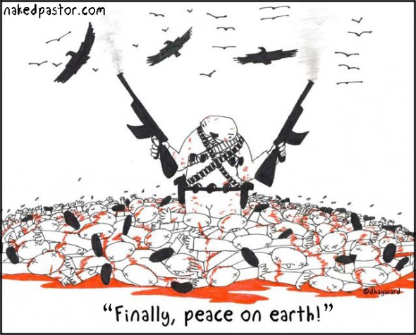 guns and peace cartoon by nakedpastor david hayward