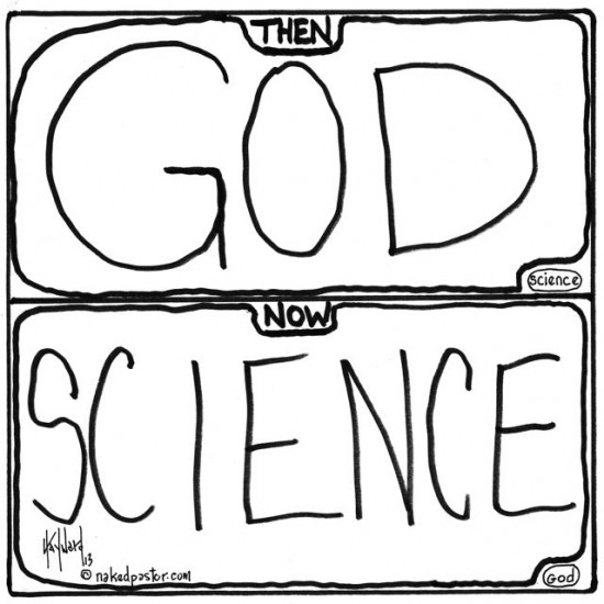 god versus science cartoon by nakedpastor david hayward