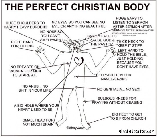 the perfect christian body cartoon by nakedpastor david hayward