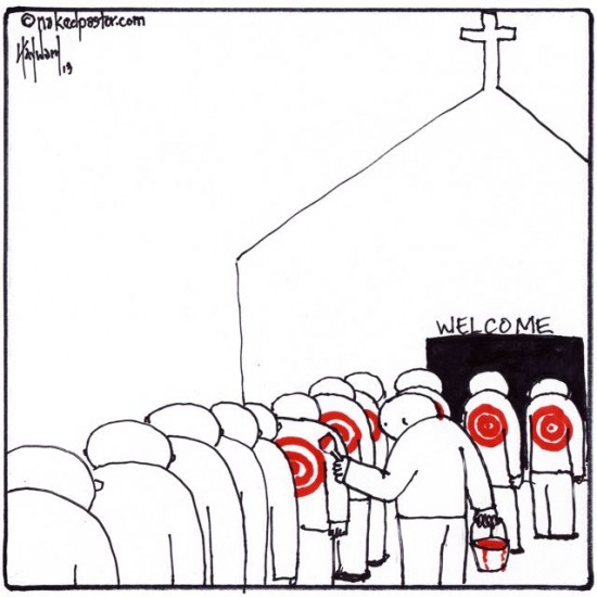 welcome to target christians cartoon by nakedpastor david hayward