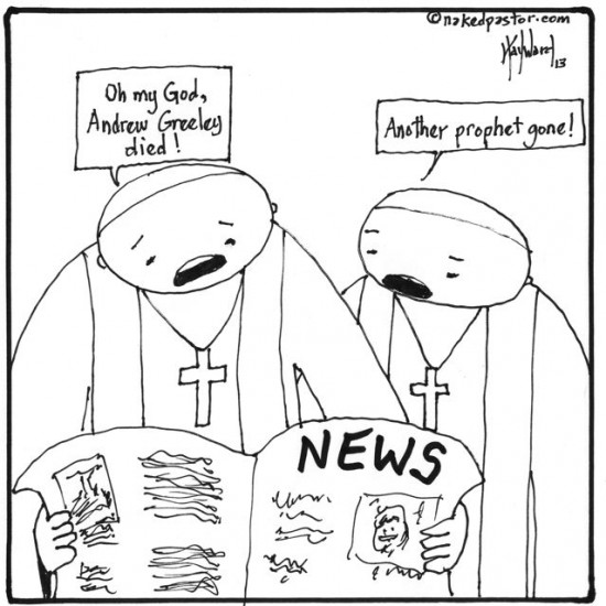 father andrew greeley died tribute cartoon by nakedpastor david hayward