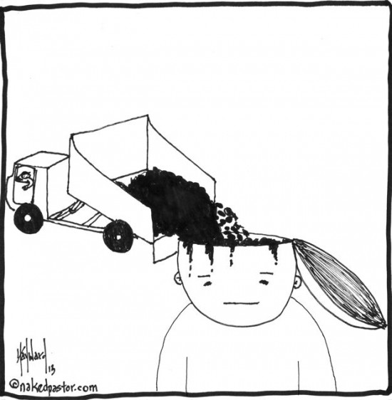 garbage for brains cartoon by nakedpastor david hayward
