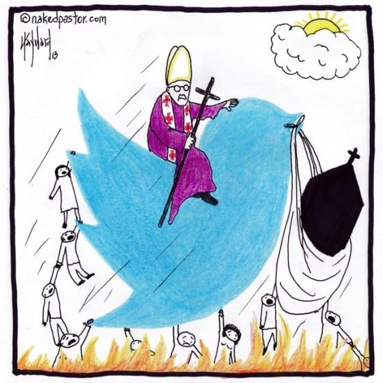catholics twitter out of hell cartoon by nakedpastor david hayward