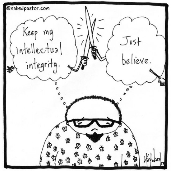 intellect vs belief cartoon by nakedpastor david hayward