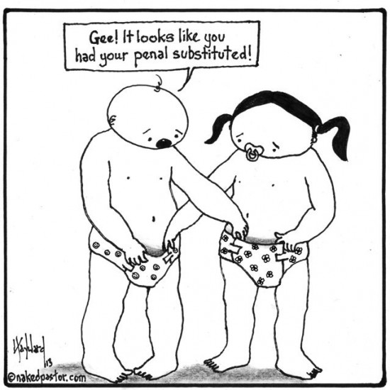 penal substituted cartoon by nakedpastor david hayward