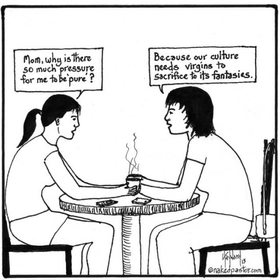 sacrificial virgins cartoon by nakedpastor david hayward