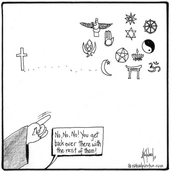 all religions cartoon by nakedpastor david hayward